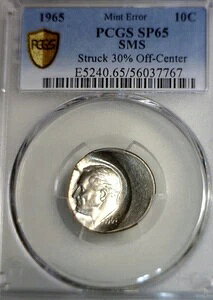 1965�N �G���[ PCGS SP65 �I�t�Z���^�[ ���[�Y�x���g �_�C�� ���A �X�y�V�����~���g�Z�b�g O/C BU �R�C��