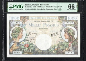 tX 1000t P96c 1944 PMG66 Gem UNC EPQ  tX fUC