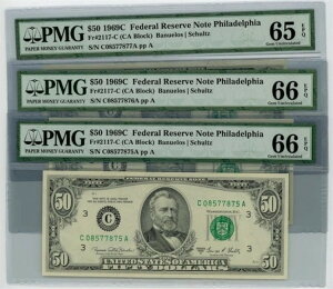 Fr. 2117-C $50 1969C AMs 3 A #DC-2644 65-66EPQ PMG