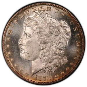 1878-S 1ドル モルガン・ダラー PCGS MS65 - 見事な光沢のある周辺部の色調の宝石