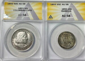 1893N RrARCyA RrA 1/2 & CUx 1/4 ANACS O[fBORC