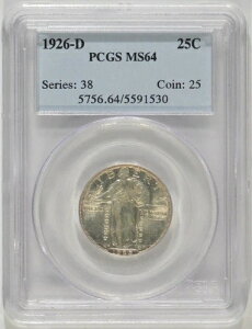 1926-D �X�^���f�B���O�E���o�e�B�E�V���o�[�E�N�H�[�^�[ 25�Z���g PCGS MS64 5591530