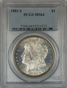 1882-S ���[�K����� 1�h�� PCGS MS-64 �������g�[���̃����i�v���[�t���C�N�j�i2F�j