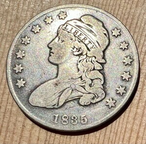 1835�N ??�A���e�B�[�N 90% �V���o�[ �L���b�v�h �o�X�g ��������G�b�W �n�[�t $1 �R�C�� �V�O�}?�e�X�g�ς�