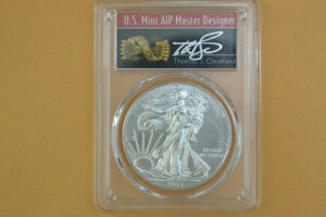 2014�N 1�h�� �A�����J�� �V���o�[ �C�[�O�� 1�I���X PCGS MS70 �g�[�}�X �N���[�u�����h �A���[�Y