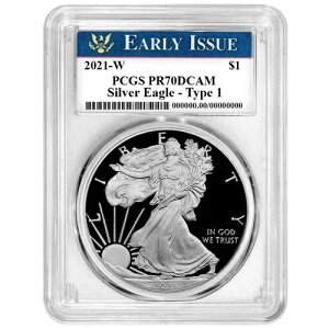 2021-W �v���[�t $1 �^�C�v1 �A�����J���V���o�[�C�[�O�� PCGS PR70DCAM �������s���x��