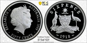 1999N I[XgA  6yX 1918N 6d 50Zg - PCGS PR69DCAM