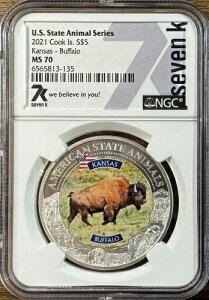2021�N �N�b�N���� �V���o�[ 5�h�� �J���U�X �o�b�t�@���[�R�C�� NGC MS70 7K