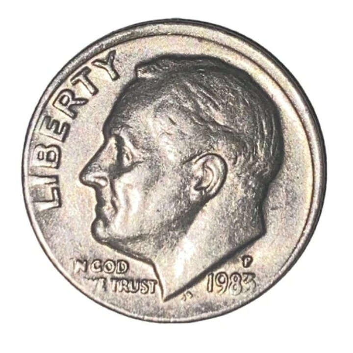 楽天市場】1983-P ルーズベルト リバティ、10セント硬貨、オフセンター 