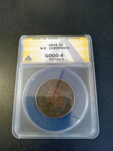 アナックス 1826 マトロンヘッド アメリカ銅貨 ラージセント 1セント - N-9 良好 4 レアエラー