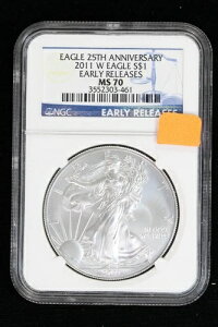 2011-W �V���o�[�C�[�O�� NGC MS70 ���������[�X 25���N�L�O 3PFP