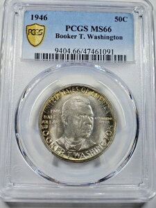 �y���ϐF����1946�N�� BTW �u�b�J�[�ET�E���V���g�� �n�[�t�_���[ PCGS MS66 2