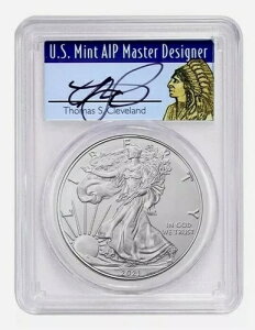 2021 ASE $1 PCGS MS70 FS 1/1000 トーマス・クリーブランド ネイティブラベル 1オンス シルバーコイン