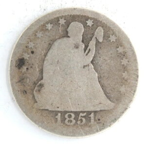 アメリカ合衆国 1851年 着席自由の女神像 25セント硬貨 90%銀 フィラデルフィア造幣局