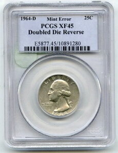 1964-D ���V���g�� �V���o�[ �N�H�[�^�[ PCGS XF45 �_�u���_�C ���o�[�X �~���g�G���[ - P19