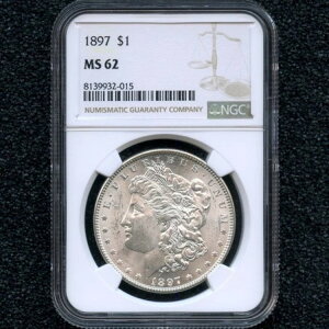 1897年 モルガン銀貨 NGC MS62 1ドル硬貨 ブリリアント UNC フィラデルフィア造幣局