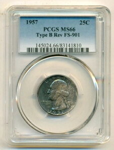 PCGS 1957�N���V���g���N�H�[�^�[�^�C�vB���ʃo���G�e�BFS-901 MS66�g�[��