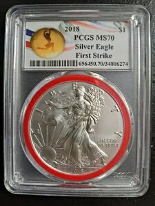 2018 アメリカン シルバーイーグル PCGS MS70 ファーストストライク オリンピック フィギュアスケート