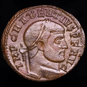 *���c�F���i�G* Maxentius Follis CONSERV VRB SVAE -H / REP.���[�}�_�a 311-312
