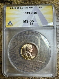 1949 D �����J�[�� �Z���g �y�j�[ 1C - ANACS MS65 RB - �������X�C�J�F!
