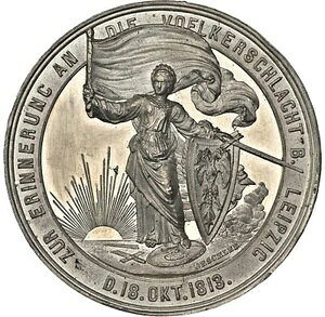 オーストリア - 「ライプツィヒの戦い」WMメダル - NGC Unc詳細 - 芸術的メダル