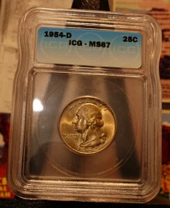 1954-D �󏭃W���[�W�E���V���g�� �N�H�[�^�[ �O���[�h MS 67 ICG �艿 $780.00