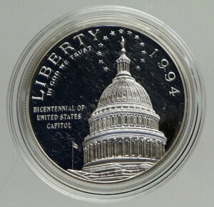 1994年 アメリカ合衆国 ワシントンD.C. 議会議事堂 200年 プルーフ銀貨 i94221