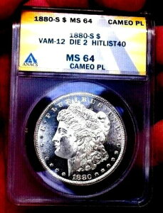 ���[�K�� �V���o�[ �h�� 1880 S ANACS MS 64 �J���I PL VAM 12 �_�C 2 �q�b�g ���X�g 40 ���A!!