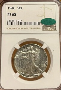 1940�N NGC & CAC PR65 �v���[�t �E�H�[�L���O ���o�e�B �V���o�[ �n�[�t �h��