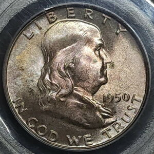 1950�N �t�����N�����V���o�[ �n�[�t�h�� PCGS MS66 FBL �f���炵���F���Ɣ������O��