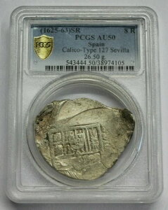 �t�B���b�v4�� 8���A�� COB 1625-60 �Z�r���A PCGS AU50 �X�y�C�� �R���j�A�� �V���o�[ �h��