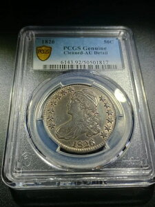 1826�N�� �L���b�v�h�o�X�g�n�[�t�h�� PCGS�F�� AU���� �ڍ׃N���[�j���O�ς� 50�Z���g