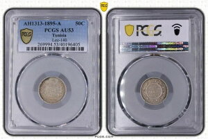 `jWA  50T`[ AU 1895 A AH1313 N KM#223 ALI III PCGS AU53