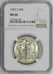 1942-S EH[LOEoeBEn[t_[ 50Zg NGC MS66ACgS[hg[ [BN005]