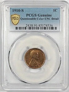 1910-S J[Zg PCGS UNC ڍ F͕s