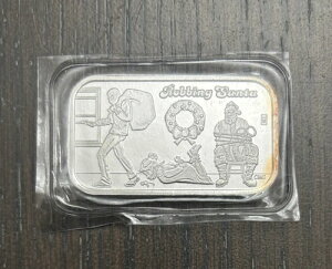 CMGミント ロビングサンタ 1トロイオンス .999 シルバー プルーフ ライク アートバー 2017