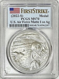 2022�NS US AIR FORCE 1�I���X �}�b�g�V���o�[���_�� PCGS MS70 �t�@�[�X�g�X�g���C�N �t���b�O���x��