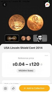 2014年 アメリカ大統領リンカーン盾 1セント銅貨 ミントマークなし