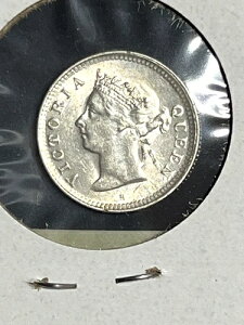 1900年香港5セントブリリアント未流通銀貨