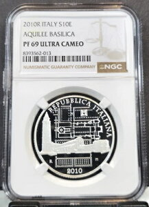 2010年 イタリア シルバー 10ユーロ アクイレーバシリカ NGC PF 69 ウルトラカメオ レア トップポップ