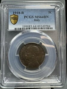 1918N PCGS MS 64 C^A 5 Centesimi D BU ꎟERC