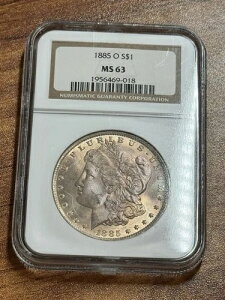 1885�N O �����K����� NGC MS63 �g�[�����H �č�1�h���d�݁iSlab3279�j