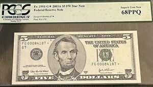 2003�N 5�h�� �A�M������s�X�^�[�m�[�g PCGS 68PPQ �ɏ��� �j���[�V�J�S�X�^�[