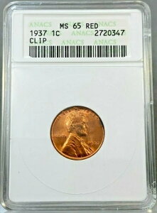 1937�N 1�Z���g �����J�[���Z���g �N���b�v�v�����V�F�b�g ANACS MS65 ���b�h ~ �~���g�G���[