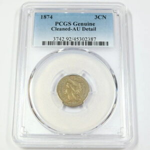 1874年 PCGS AU 詳細 - 3セントニッケル - 3セント米国コイン #46072A