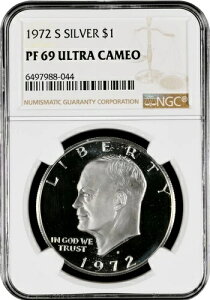 1972年 S アイゼンハワー IKE シルバー 1ドル PF69 ウルトラカメオ UCAM NGC ブラウンラベル