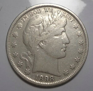 Very Fine+ VF+ �ڍ� 1898 P Barber �V���o�[ �n�[�t 50 �Z���g �h�� �����z��!