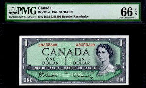 �J�i�_ 1954 $1�B�s�b�N: BC-37b-i�BPMG: 66 EPQ�B�`�F���W�I�[�o�[�m�[�g�B�L�[H/M�v���t�B�b�N�X