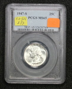 1947-S ���V���g�� �N�H�[�^�[ PCGS FS-501 �đł������~���g�}�[�N MS-65 4WRC