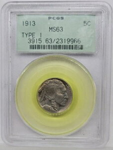 1913 P ^Cv 1 PCGS MS63 obt@[jbP 5Zg č 1913-P MS-64 OGH J[t